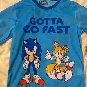 Kids Blue Long Sleeve sonic pajamas NWOT